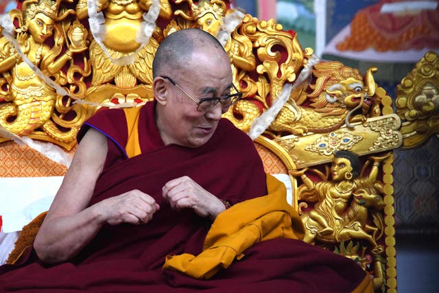 <p>Tibetan spiritual leader the Dalai Lama gestures during the fourth day of a series of teachings in Bodhgaya on 5 January 2020. The Dalai Lama celebrated his 86th birthday on Tuesday, thanking his supporters and expressing his appreciation for India, where he has lived since he fled his homeland in 1959</p>