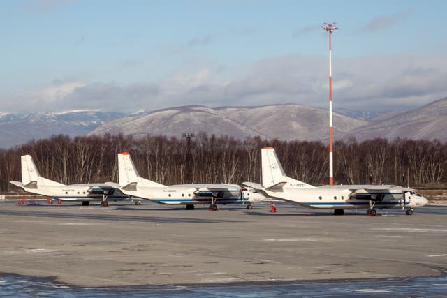 <p>The Antonov An-26 with the same board number #RA-26085 as the missed plane is parked between two other Antonov An-26 planes at Airport Elizovo outside Petropavlovsk-Kamchatsky, Russia</p>