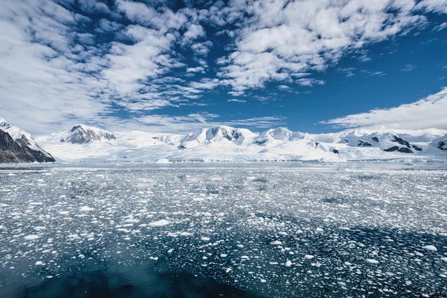 <p>Antarctica Peninsula Glaciers and Mountain Range</p>