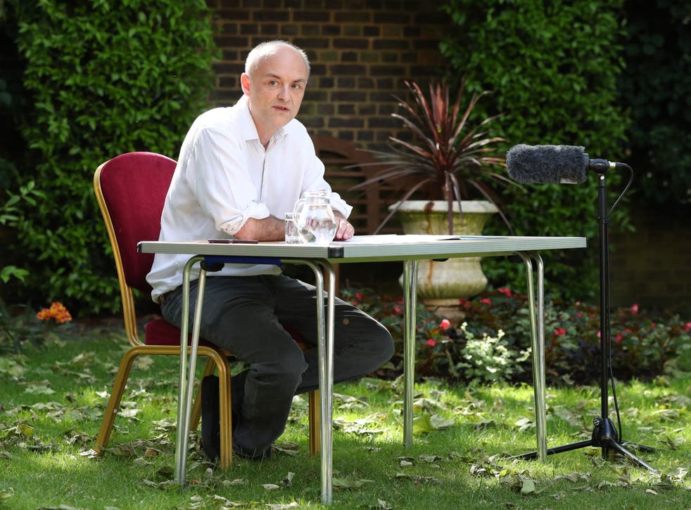 <p>Dominic Cummings gave a news conference in the garden to explain his trip to Barnard Castle </p>