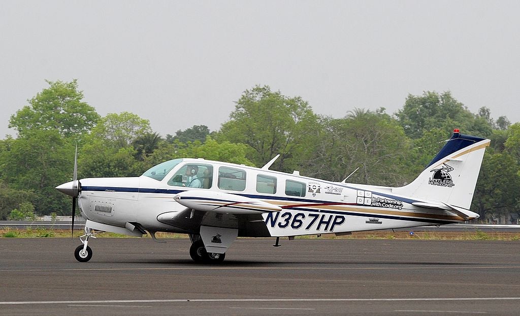 Example of a Beechcraft A36 Bonanza aircraft, the same kind of plane found crashed near Aspen