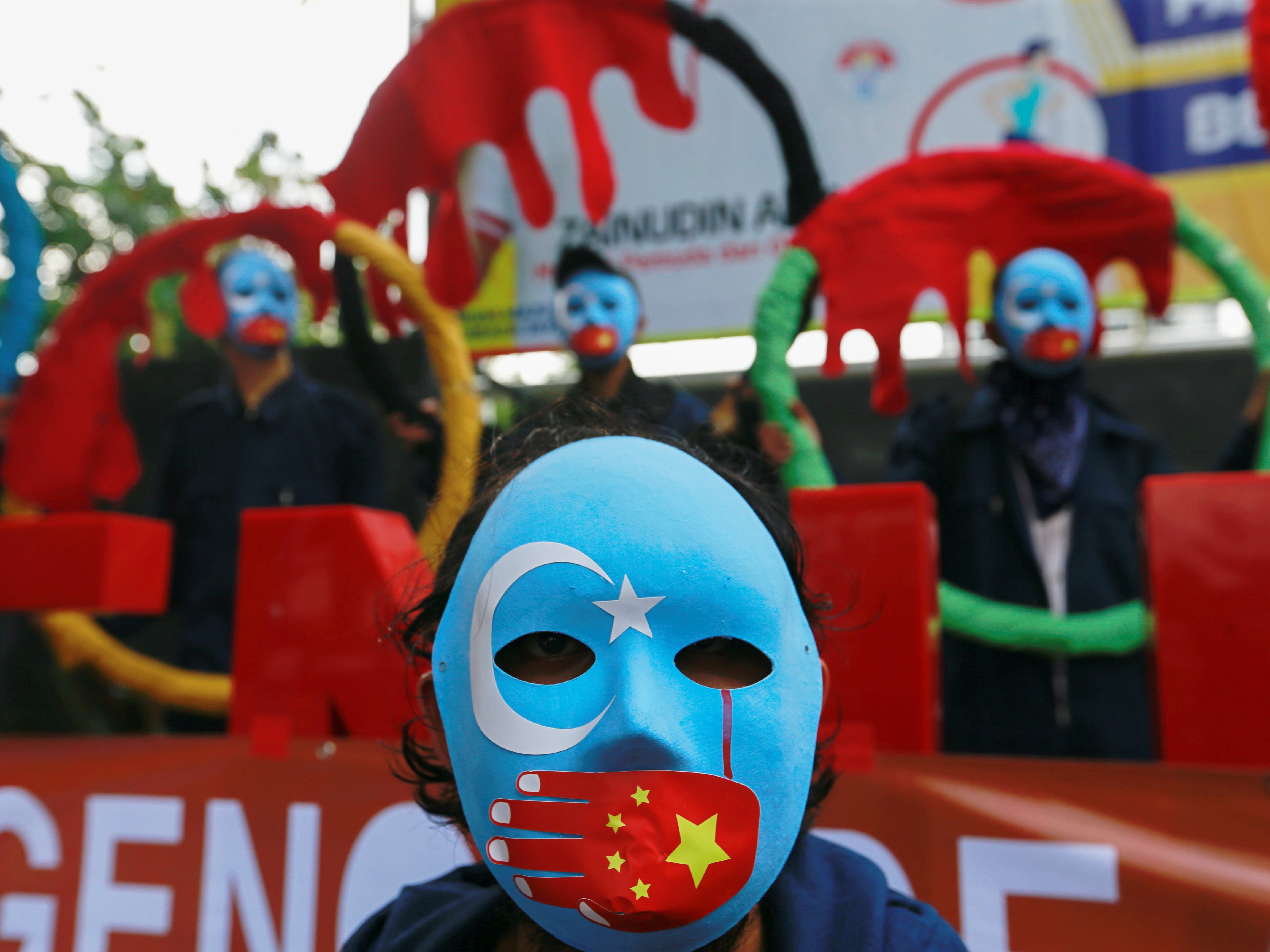 Activists in Indonesia take part in protest to boycott the Beijing 2022 Winter Olympics