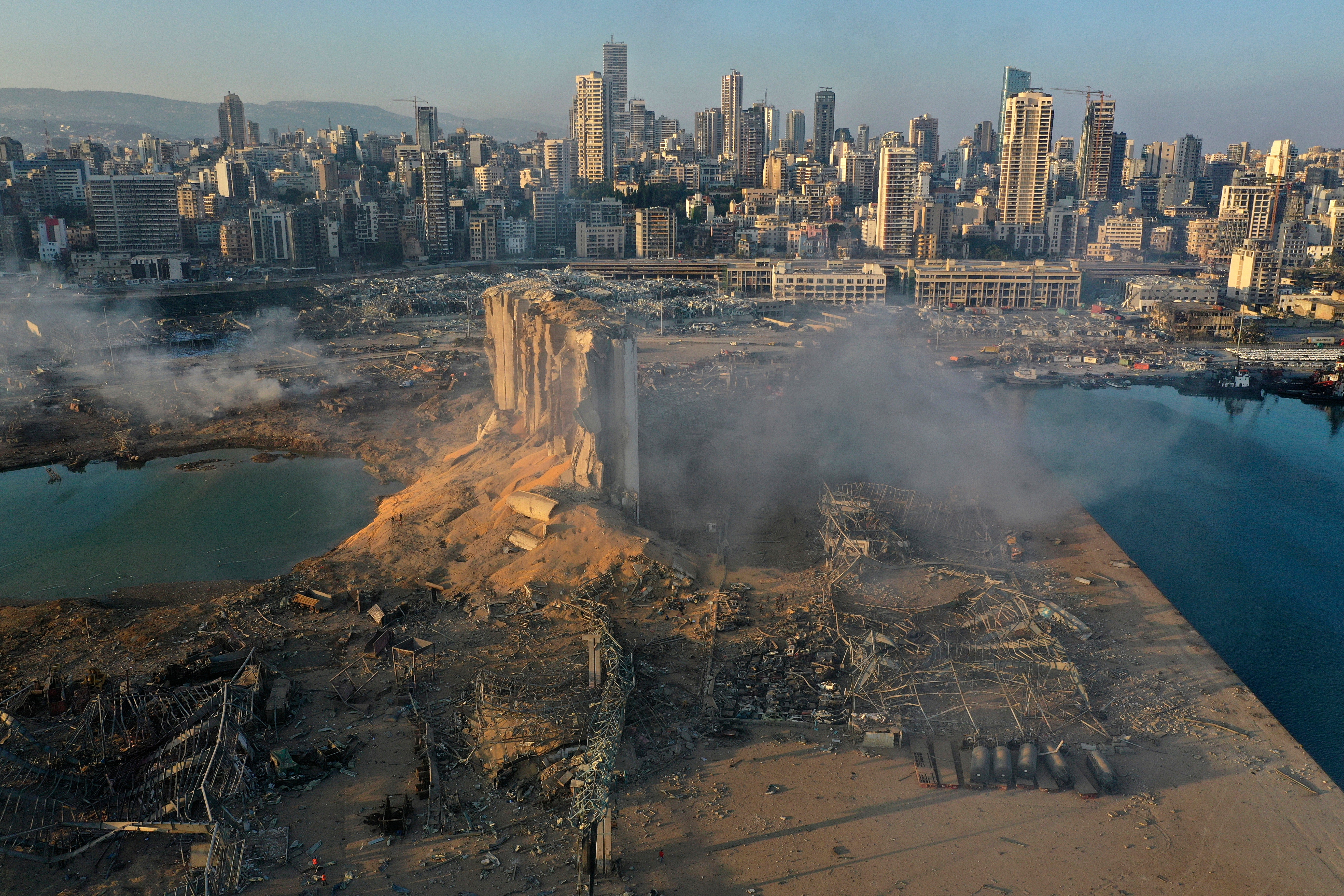 The aftermath of the explosion at the seaport of Beirut