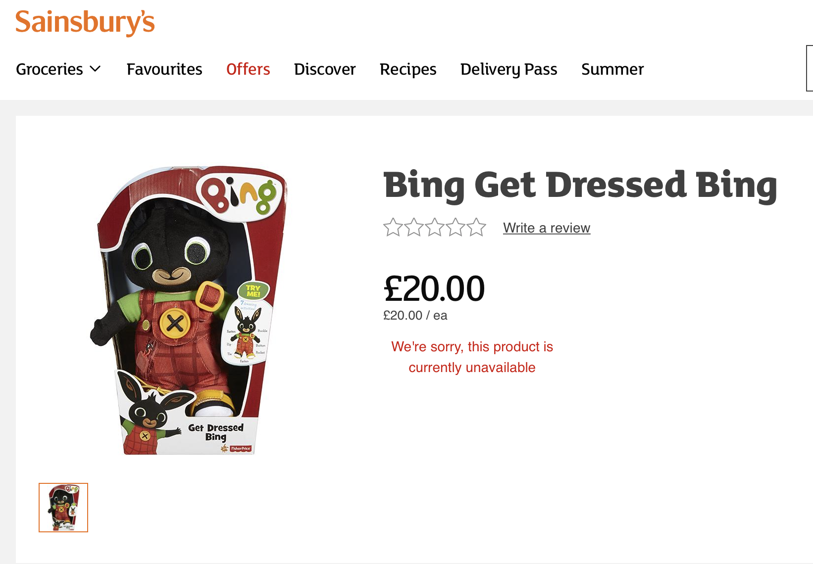 The Bing Bunny toy sold by Sainsbury’s that was at the rot of Ms Cunnington’s unfair dismissal case