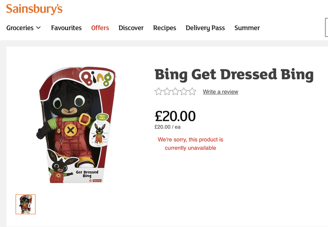 <p>The Bing Bunny toy sold by Sainsbury’s that was at the rot of Ms Cunnington’s unfair dismissal case</p>