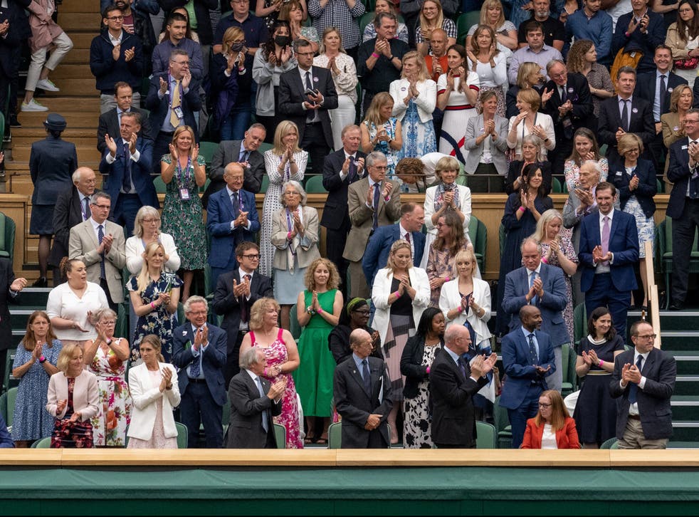 <p>The Royal Box on 28 June at the 2021 Wimbledon Championships</p>