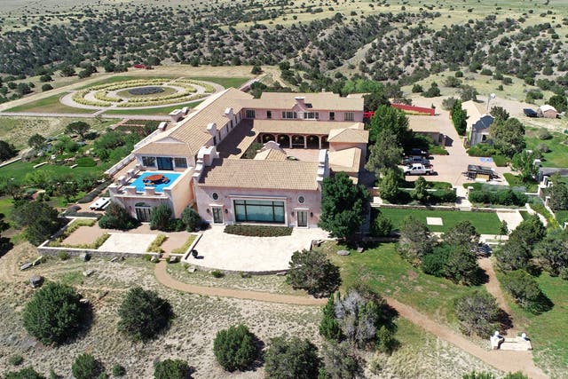<p>Zorro Ranch, one of the properties of financier Jeffrey Epstein, is seen in an aerial view near Stanley, New Mexico</p>