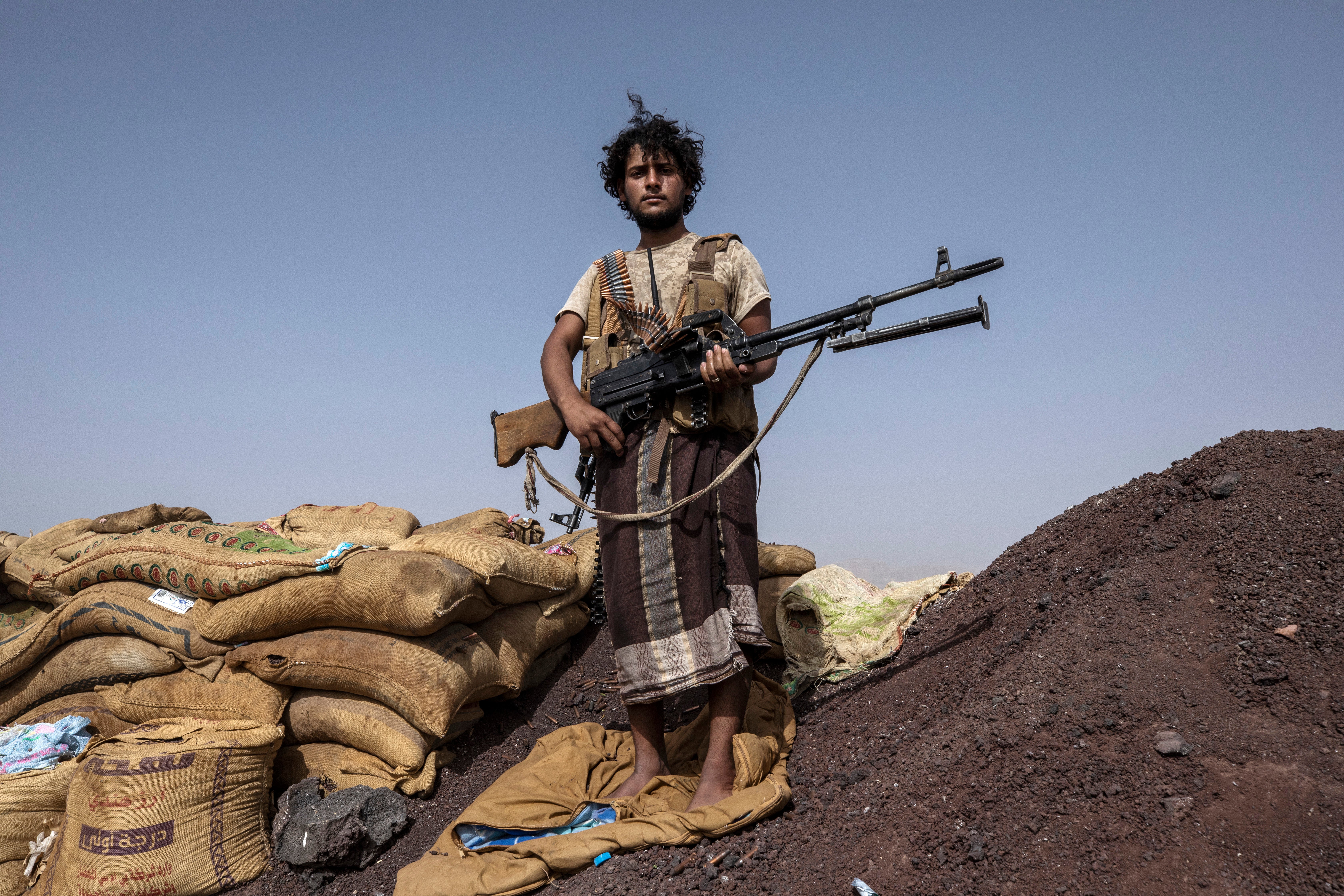 A Yemeni fighter backed by the Saudi-led coalition after clashes with Houthi rebels