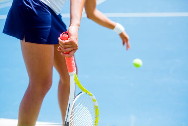 Woman playing tennis