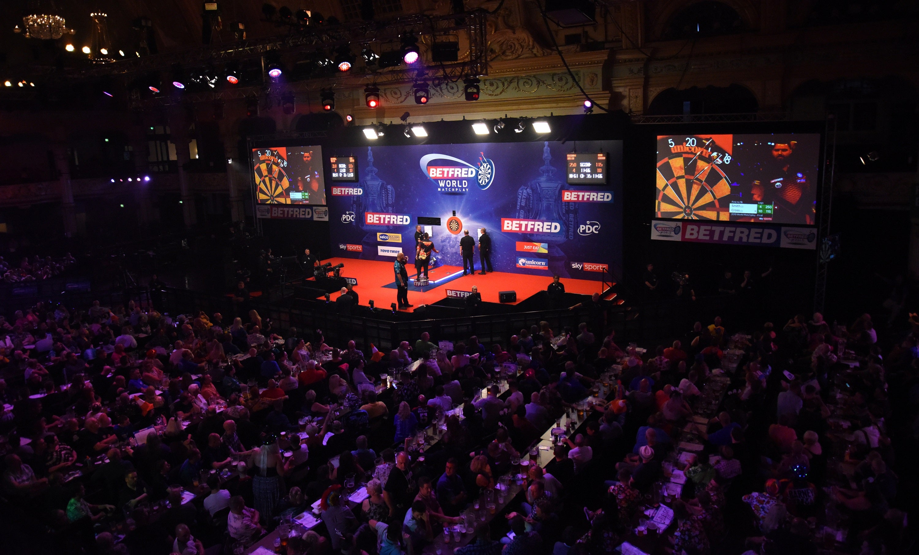 The Winter Gardens will be laid out as they were in 2019 for the Betfred World Matchplay from July 19 onwards