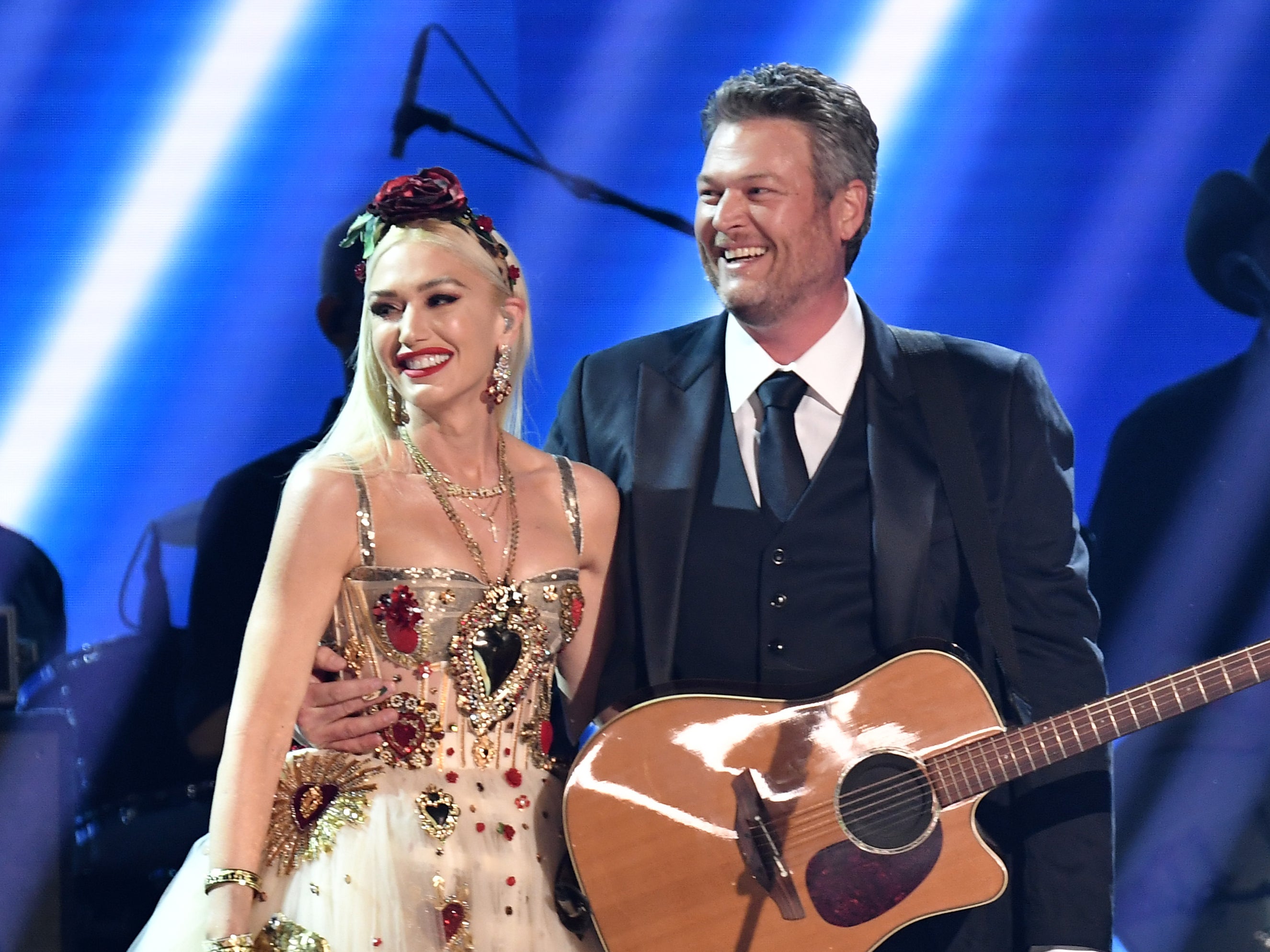 Gwen Stefani and Blake Shelton at the 62nd Annual Grammy Awards