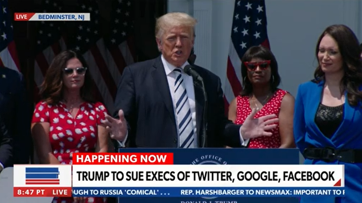 CNN and MSNBC ignore Trump press conference on big tech lawsuit and Fox News cuts away