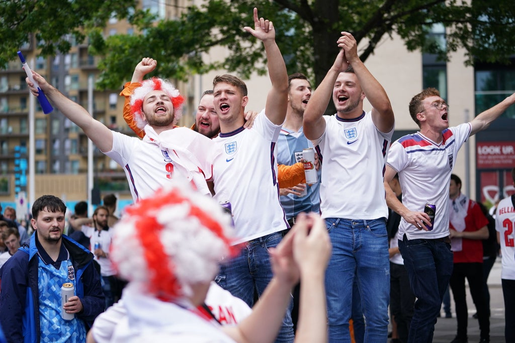 ‘Bring it home!’ England fans soak up atmosphere at Denmark semi-final