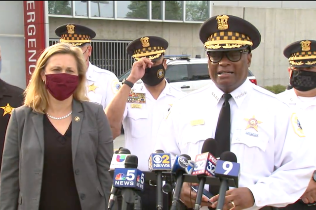 <p>Superintendent of Chicago Police Department gave a press conference this morning about the shooting</p>