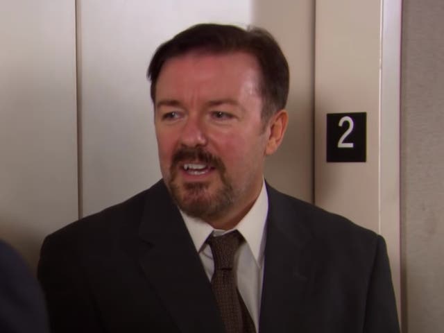 <p>Ricky Gervais as David Brent</p>
