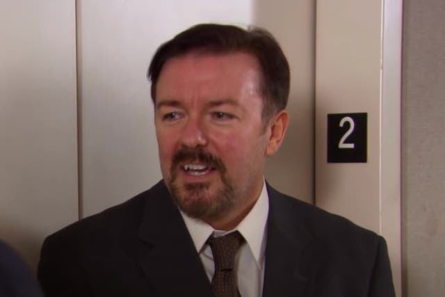 <p>Ricky Gervais as David Brent</p>