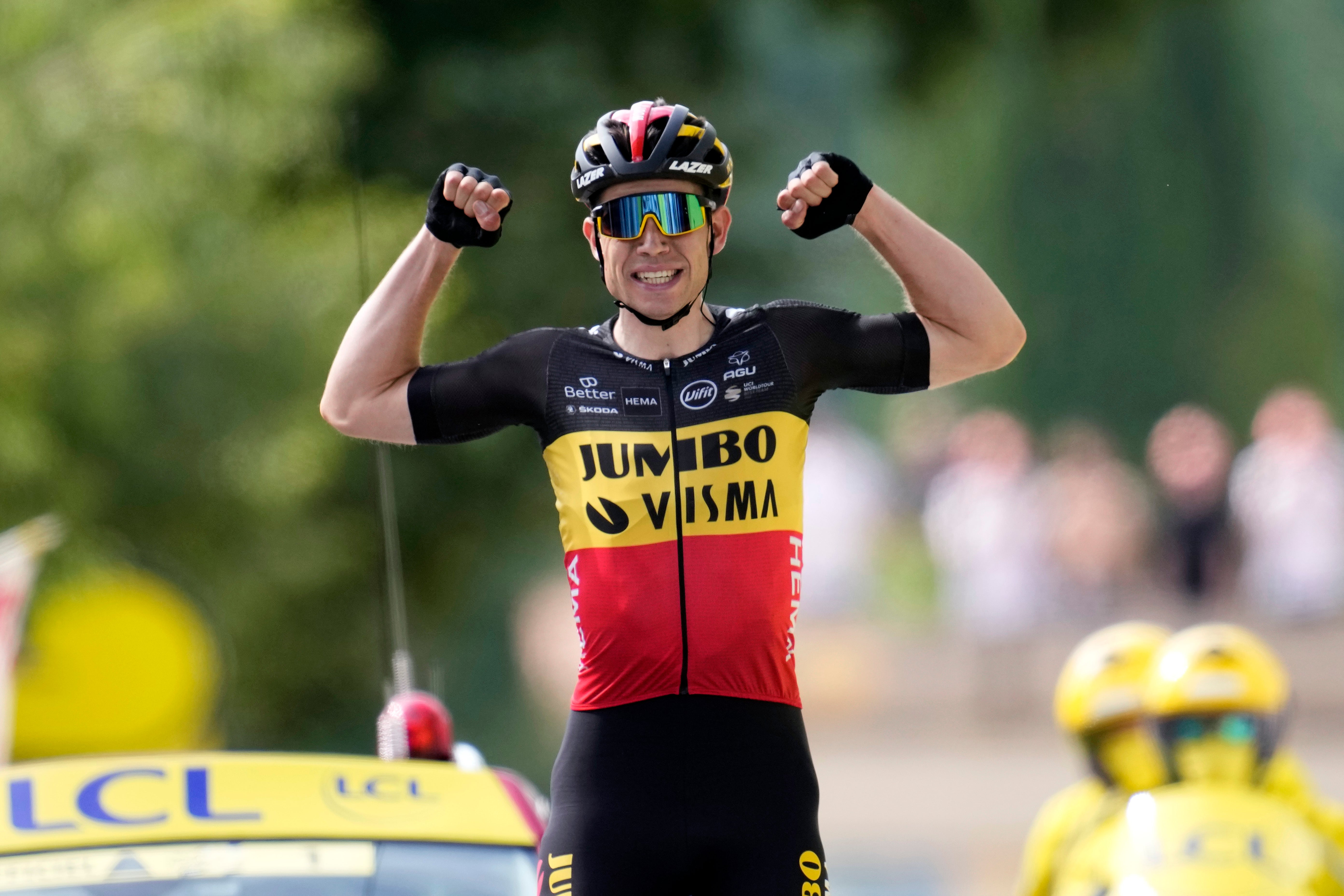 Wout Van Aert took a solo victory on stage 11 of the Tour de France in Malaucen on Wednesday