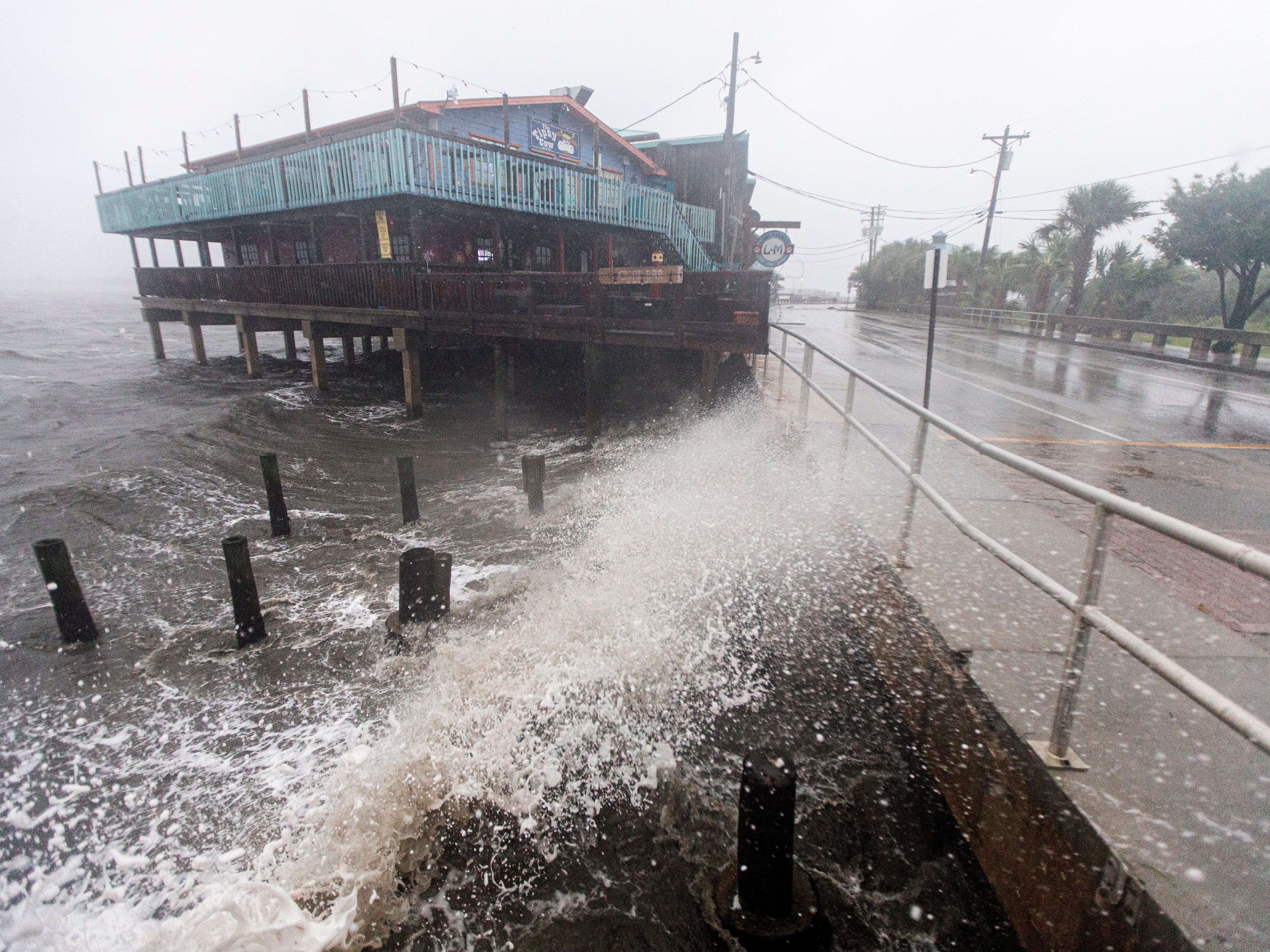 Tropical Storm Elsa makes landfall on 7 July 2021 in Cedar Key, Florida