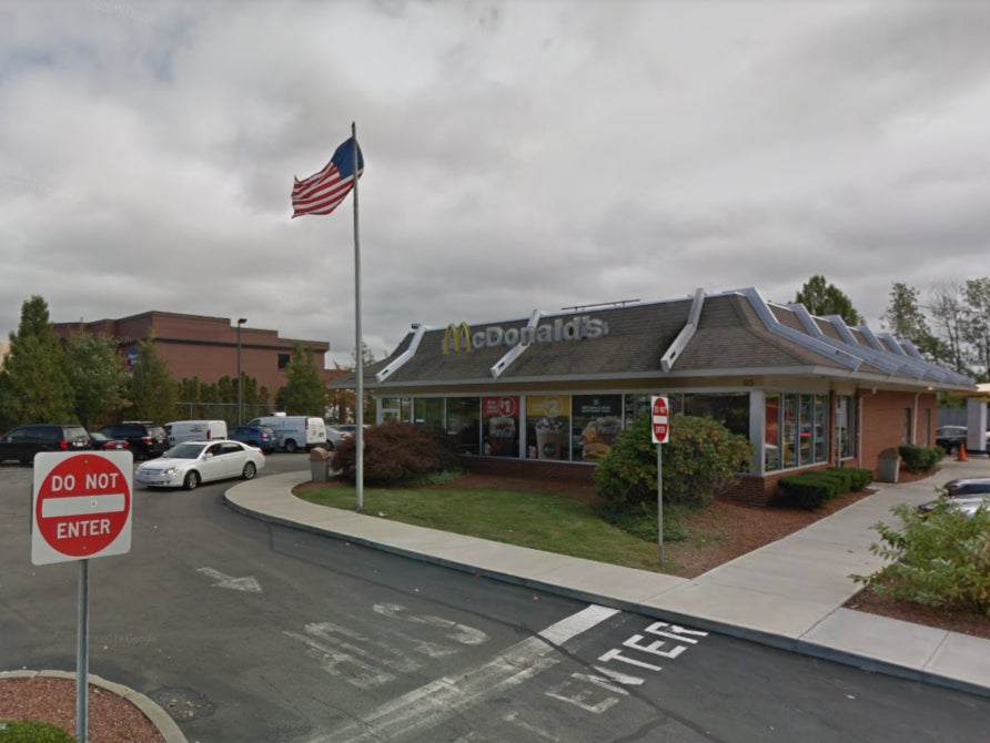 A McDonald’s in Worcester, Massachusetts, where a 38-year-old woman was arrested on Tuesday