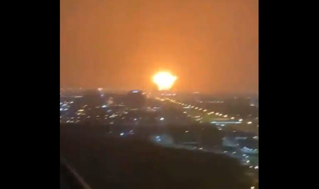 <p>Witnesses captured the explosion as it appeared on the Dubai skyline </p>