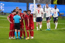 England vs Denmark: Kasper Hjulmand upset with penalty decision as Euro 2020 dream ends