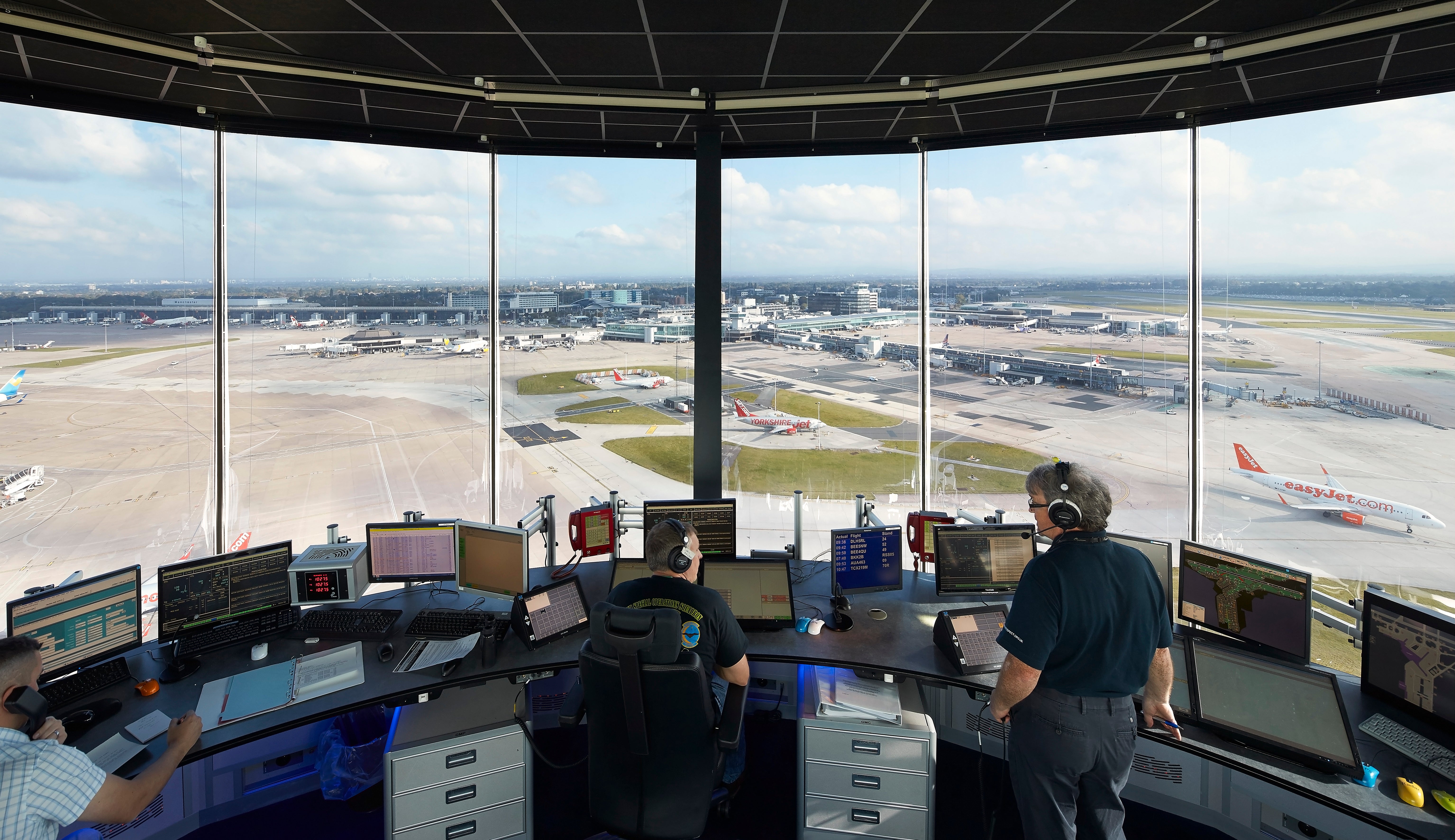 All quiet: control tower at Manchester airport