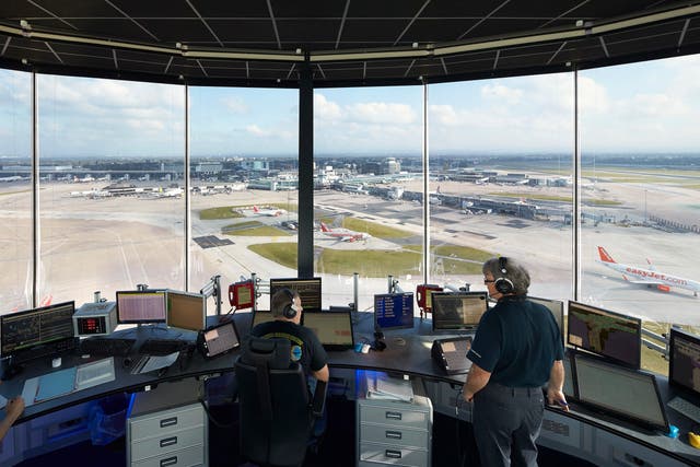 <p>All quiet: control tower at Manchester airport</p>