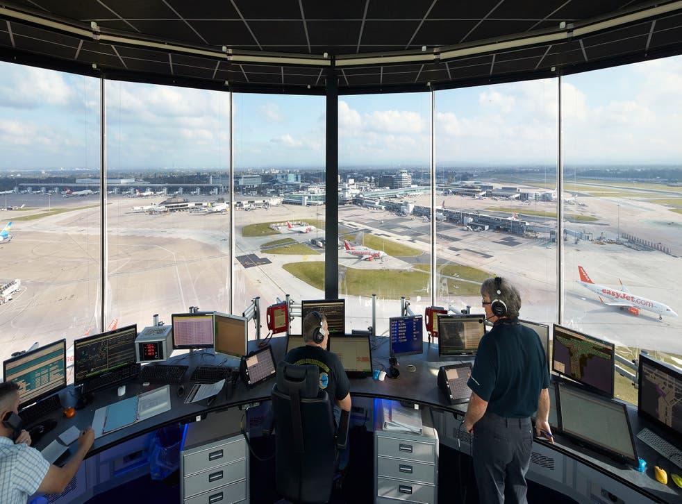 <p>All quiet: control tower at Manchester airport</p>