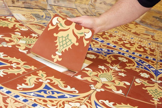 <p>Exquisite restoration of the floor tiles in the iconic Central Lobby of the Houses of Parliament</p>