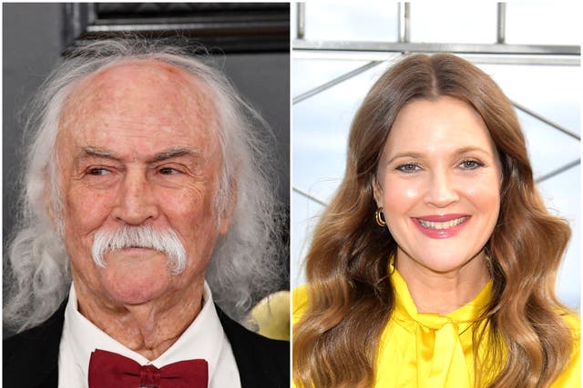 <p>Musician David Crosby and actor Drew Barrymore</p>