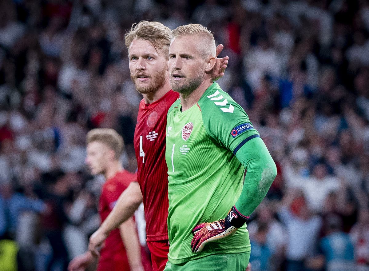 England charged by UEFA over laser aimed at Kasper Schmeichel