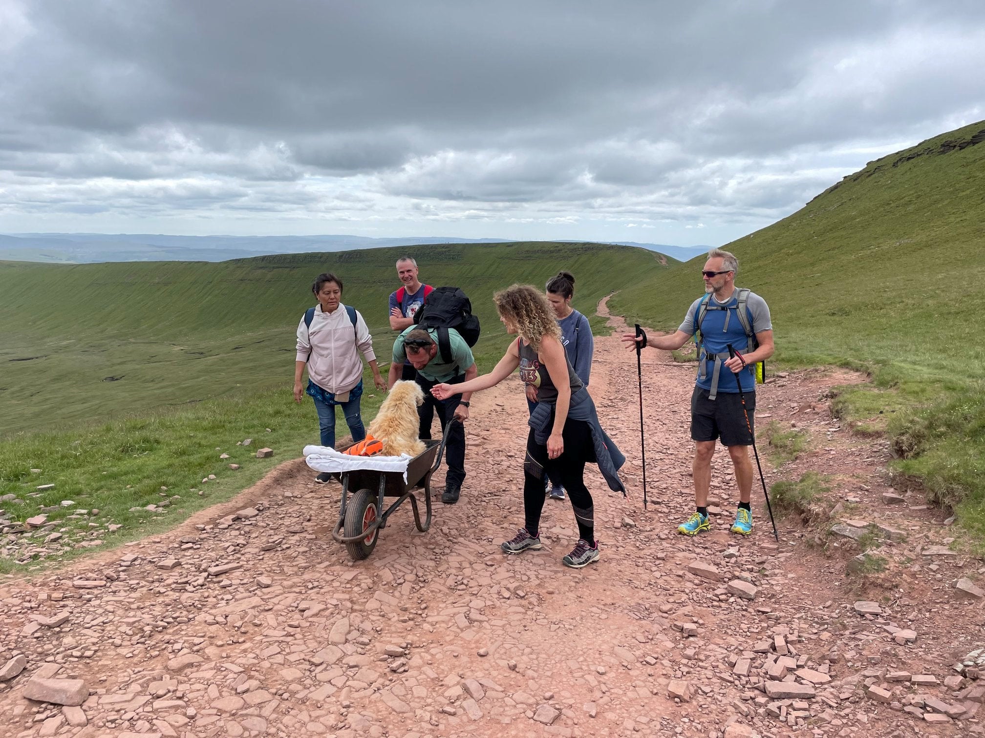 Monty was showered with affection from other walkers on his final trek