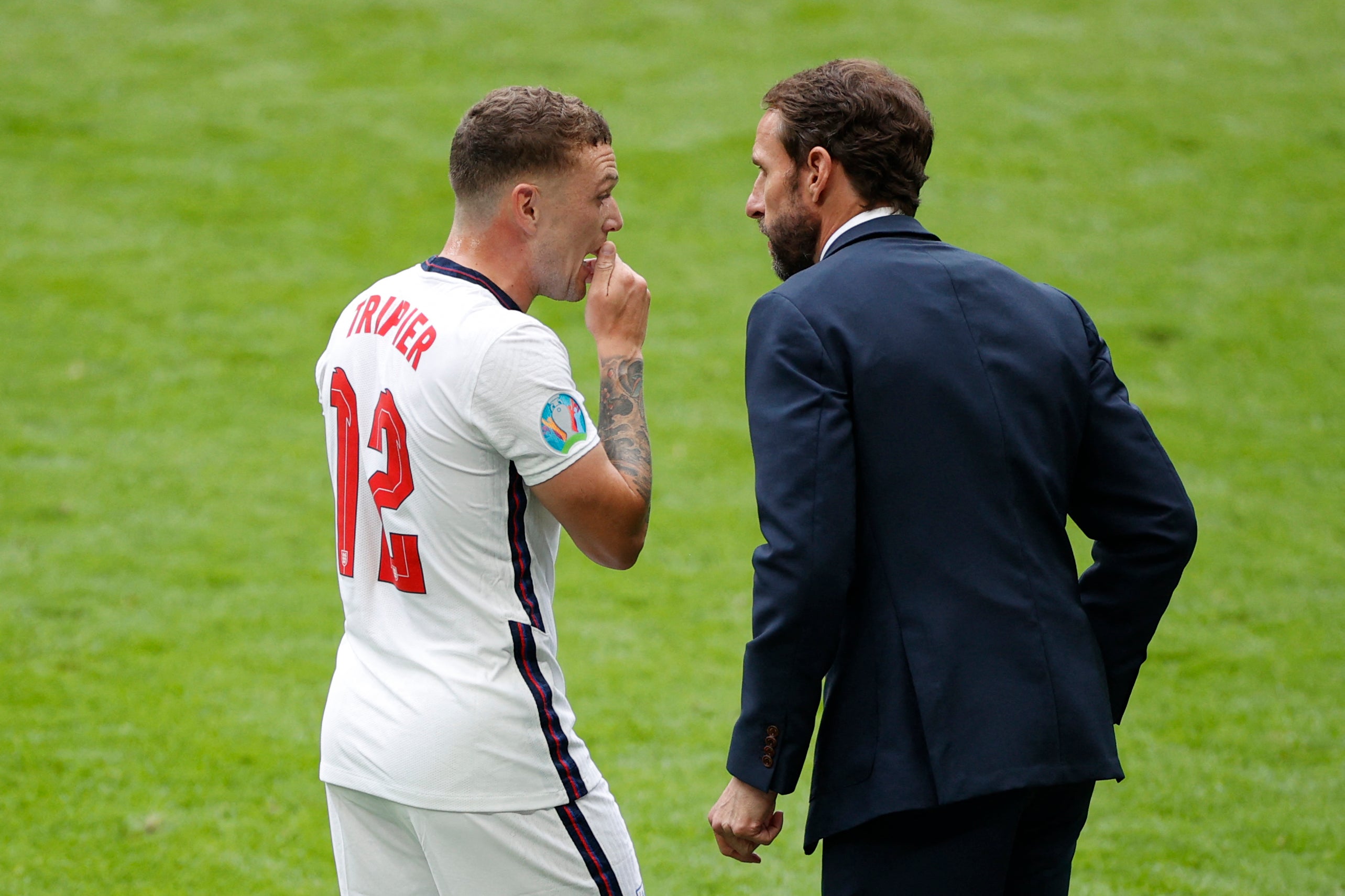 <p>Trippier came on in England’s 2-1 victory over Denmark</p>