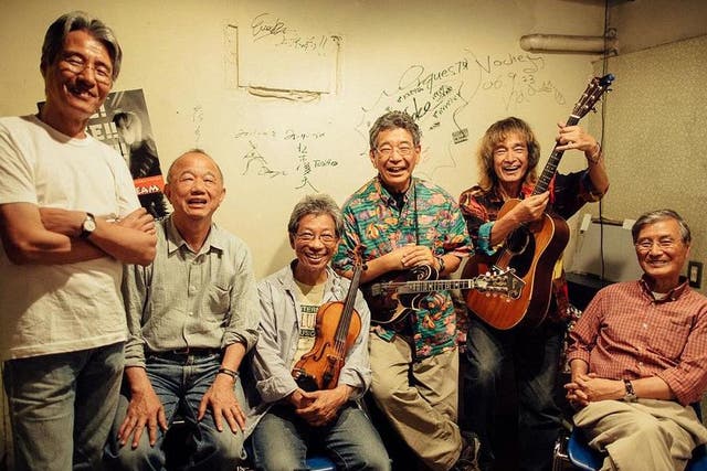 <p>Japanese musical pioneers Bluegrass 45 at Another Dream festival in Osaka, 2015</p>