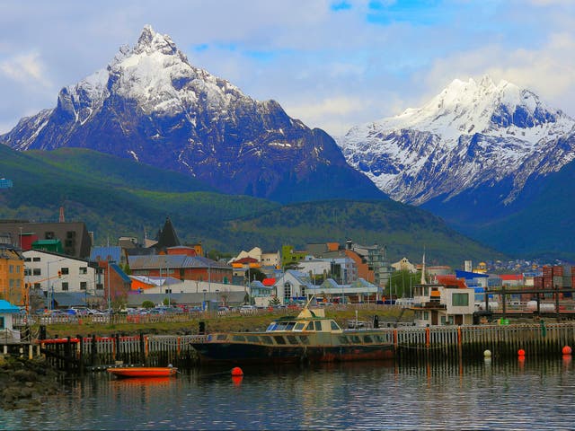 <p>Ushuaia harbour in the Beagle Channel in Tierra Del Fuego, the region which has rejected plans for a large salmon farm, in Argentina</p>