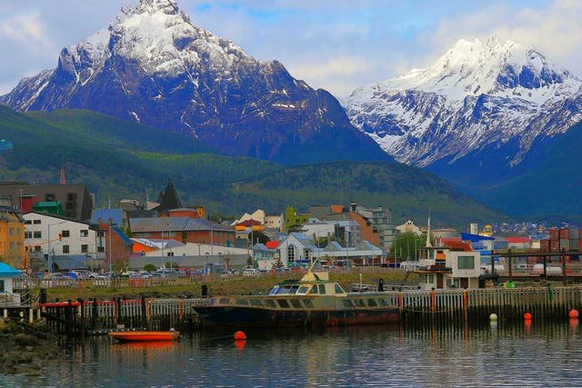 <p>Ushuaia harbour in the Beagle Channel in Tierra Del Fuego, the region which has rejected plans for a large salmon farm, in Argentina</p>
