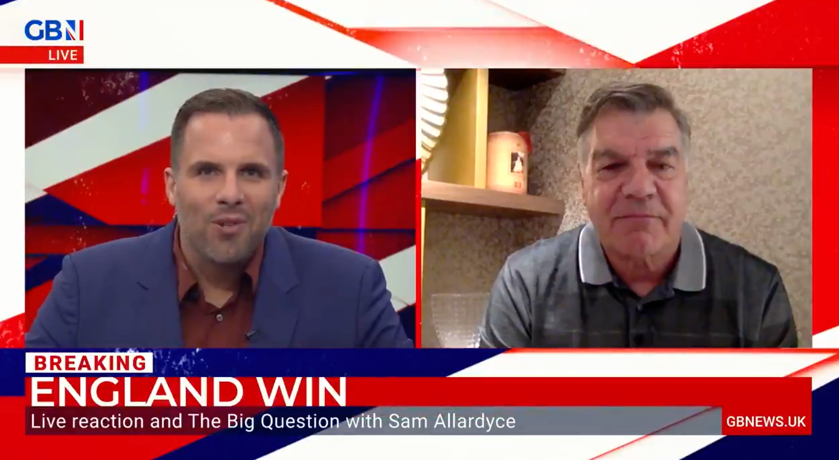 Sam Allardyce appeared on GB News after Wednesday’s game