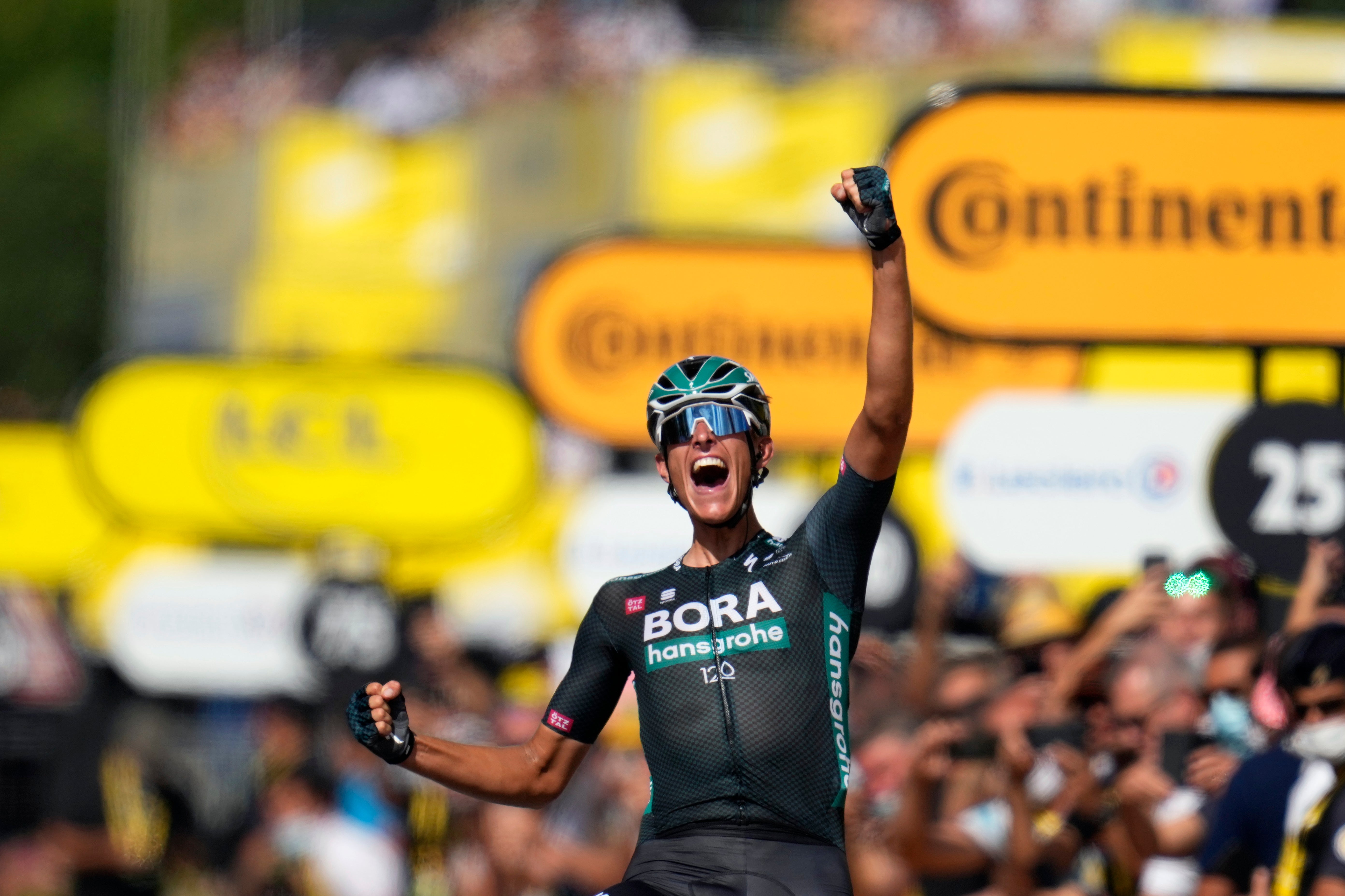 Nils Politt took victory from a breakaway on stage 12 of the Tour de France