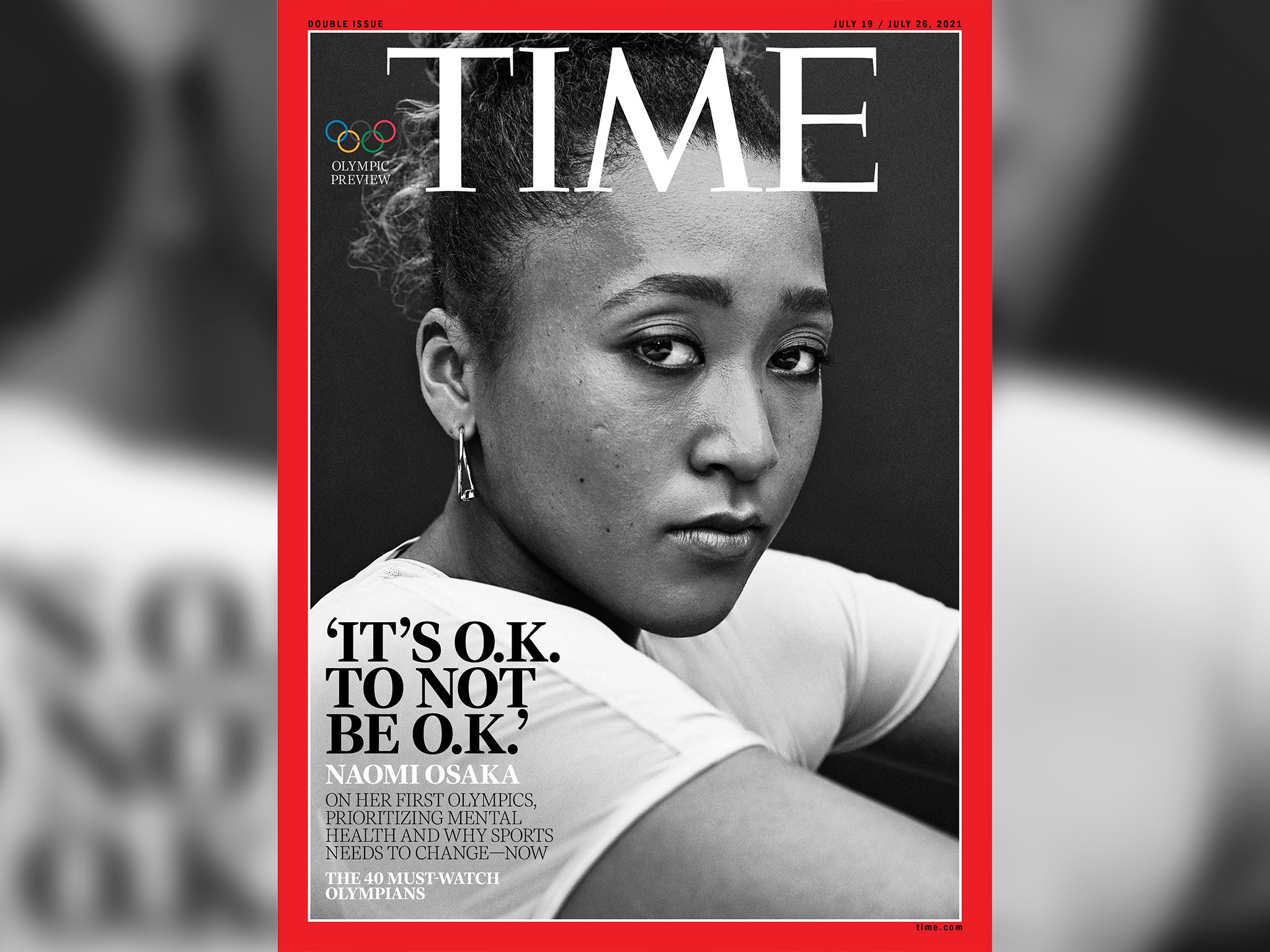 Naomi Osaka is on the cover of the latest issue of TIME and wrote a personal essay for the magazine about her mental health