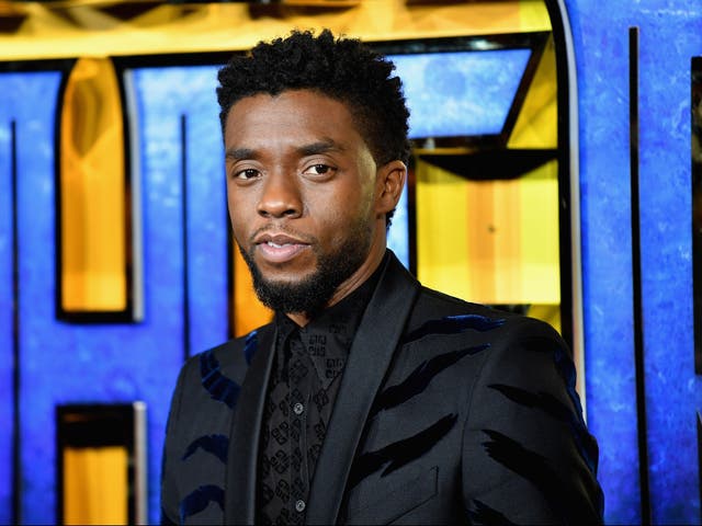 <p>Chadwick Boseman at the European Premiere of ‘Black Panther’ on 8 February 2018 in London, England</p>