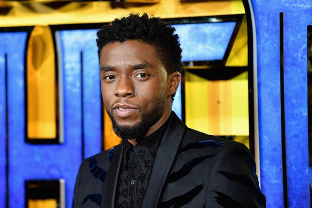<p>Chadwick Boseman at the European Premiere of ‘Black Panther’ on 8 February 2018 in London, England</p>