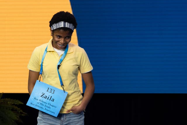 <p>Zaila Avant-garde compite en la primera ronda de las finales del Scripps National Spelling Bee en Orlando, Florida, el 8 de julio de 2021.</p>