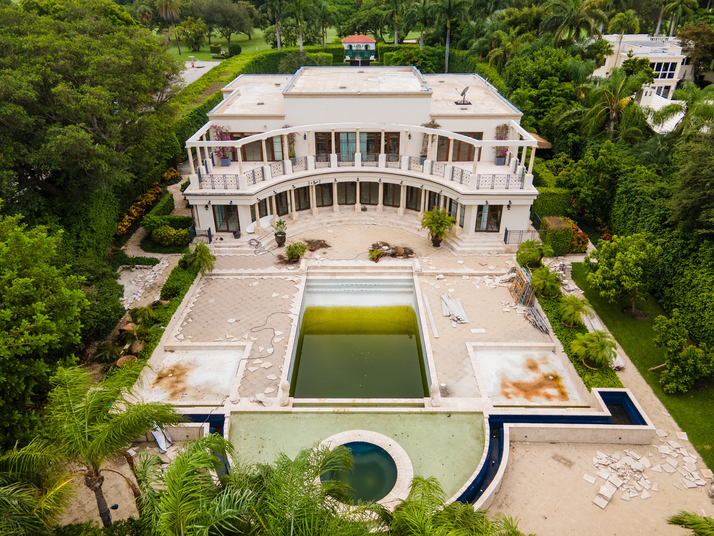 Aerials show Ivanka Trump And Jared Kushner's new $24 million Miami Beach mega mansion which looks to be in need of some TLC