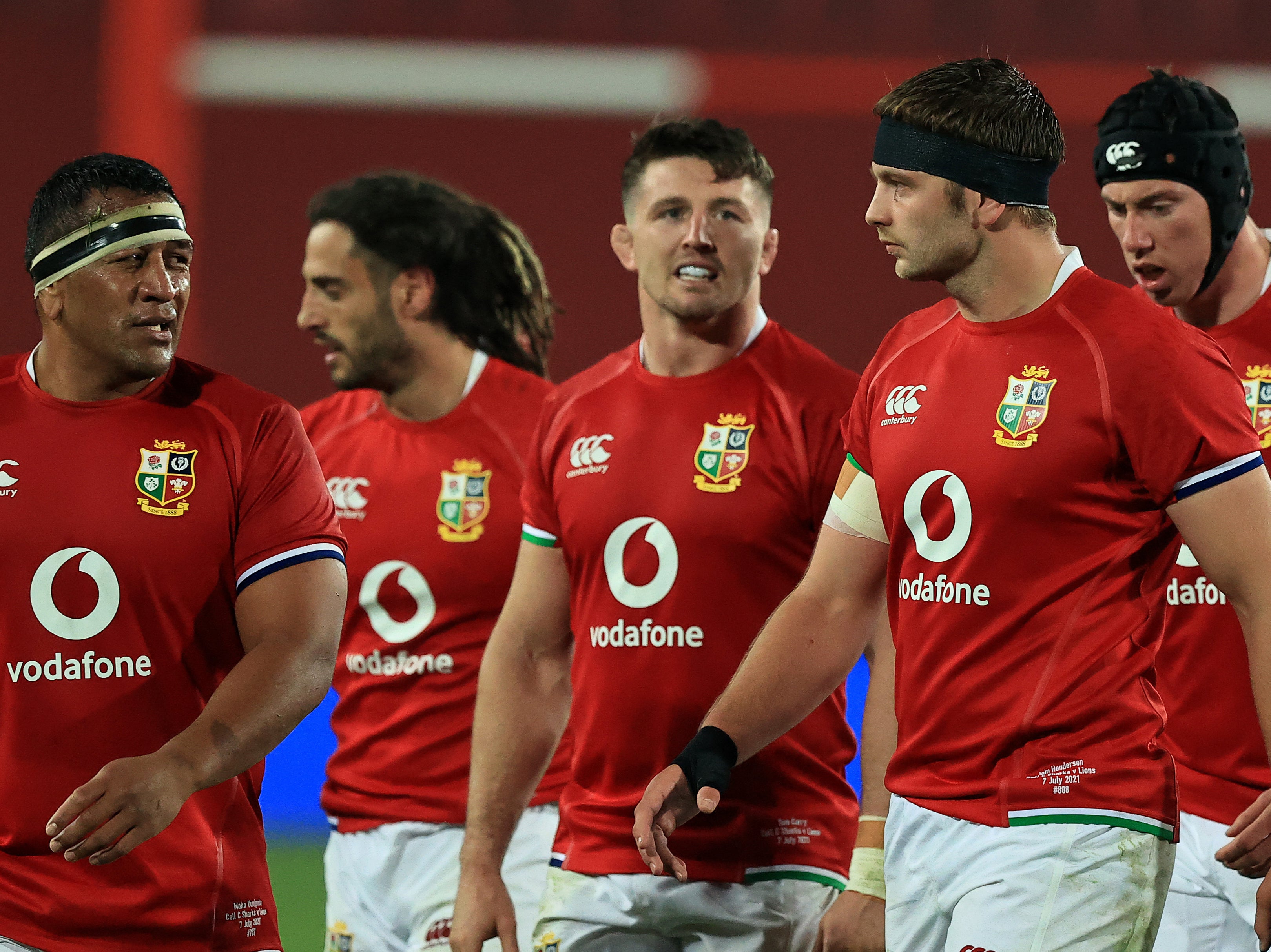 Lions players after their win against the Sharks