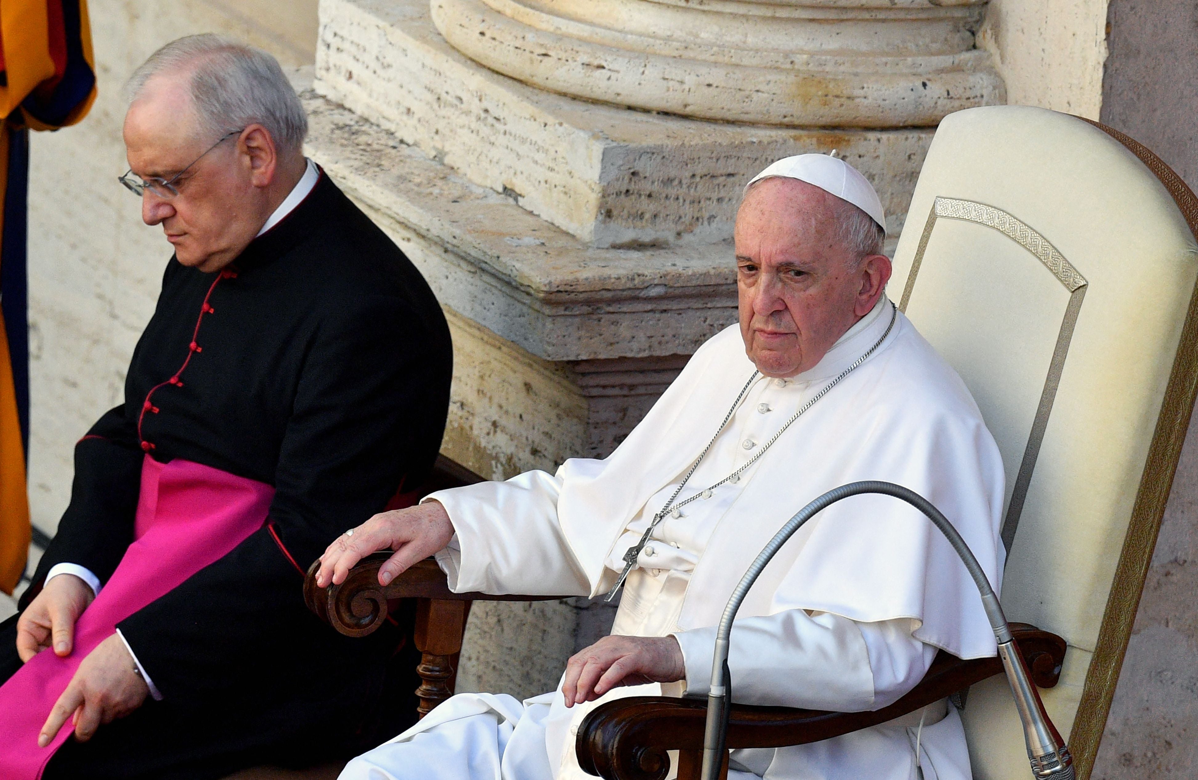 Pope Francis holding the weekly general audience, at San Damaso courtyard in the Vatican, on 30 June