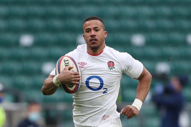 <p>Anthony Watson in action for England</p>
