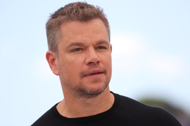 <p>Matt Damon durante un photocall de 'Stillwater' en el Festival de Cine de Cannes el 9 de julio de 2021</p>