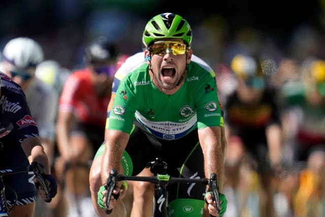 <p>Mark Cavendish in action at the Tour de France </p>