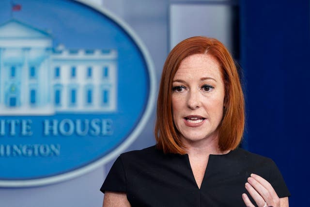 <p>White House press secretary Jen Psaki speaks during the daily briefing at the White House in Washington, Friday, July 9, 2021</p>