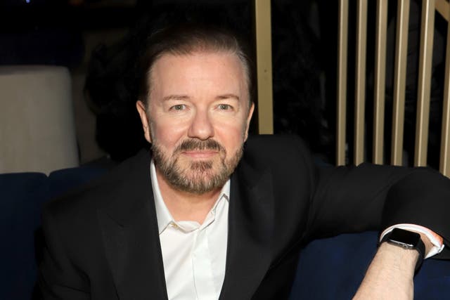 <p>Ricky Gervais attends the Netflix 2020 Golden Globes after-party on 5 January 2020 in Los Angeles, California</p>